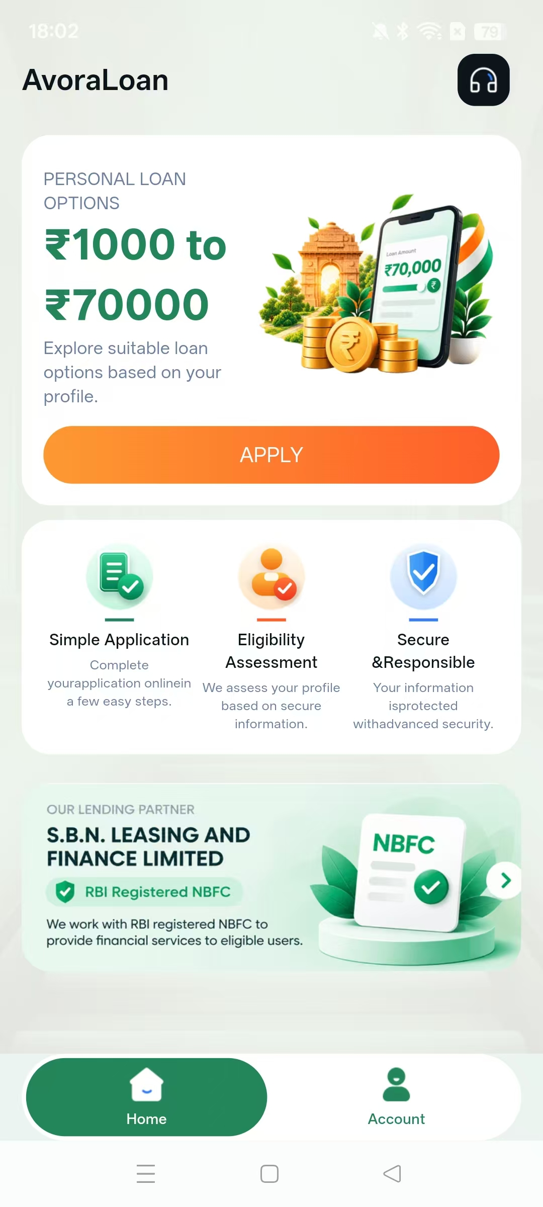 AvoraLoan app screenshot